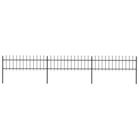 Garden fence with black steel spear points 5.1x0.6 m by vidaXL, fence panels - Ref: Foro24-277595, Price: 135,36 €, Discount: %