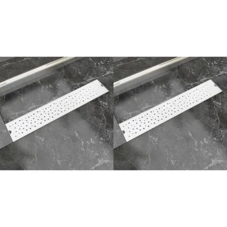 Linear shower drain 2 pcs bubble 630x140 mm stainless steel by vidaXL, Drains - Ref: Foro24-275966, Price: 78,59 €, Discount: %