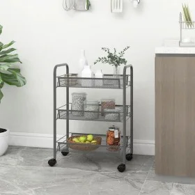 Kitchen cart 3 levels gray iron 46x26x64 cm by vidaXL, Kitchen and dining carts - Ref: Foro24-336324, Price: 39,58 €, Discoun...