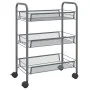 Kitchen cart 3 levels gray iron 46x26x64 cm by vidaXL, Kitchen and dining carts - Ref: Foro24-336324, Price: 39,58 €, Discoun...