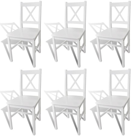 Sillas de comedor 6 unidades madera de pino blanco de vidaXL, Sillas de comedor - Ref: Foro24-271496, Precio: 272,37 €, Descu...