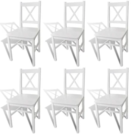 Sillas de comedor 6 unidades madera de pino blanco de vidaXL, Sillas de comedor - Ref: Foro24-271496, Precio: 268,31 €, Descu...