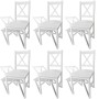 Sillas de comedor 6 unidades madera de pino blanco de vidaXL, Sillas de comedor - Ref: Foro24-271496, Precio: 272,37 €, Descu...