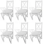 Sillas de comedor 6 unidades madera de pino blanco de vidaXL, Sillas de comedor - Ref: Foro24-271496, Precio: 268,31 €, Descu...