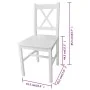 Sillas de comedor 6 unidades madera de pino blanco de vidaXL, Sillas de comedor - Ref: Foro24-271496, Precio: 268,31 €, Descu...