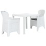 Mesa y sillas de jardín 3 piezas plástico blanco aspecto ratán de vidaXL, Conjuntos de jardín - Ref: Foro24-276107, Precio: 3...