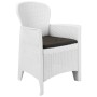 Mesa y sillas de jardín 3 piezas plástico blanco aspecto ratán de vidaXL, Conjuntos de jardín - Ref: Foro24-276107, Precio: 3...