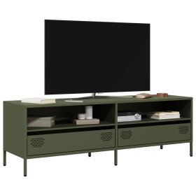 Mueble TV acero laminado en frío verde oliva 135x39x43,5 cm en Muebles TV | Comprar online en Foru.es