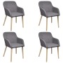 Sillas de comedor 4 uds tela gris claro y madera maciza roble de vidaXL, Sillas de comedor - Ref: Foro24-270572, Precio: 454,...