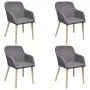 Sillas de comedor 4 uds tela gris claro y madera maciza roble de vidaXL, Sillas de comedor - Ref: Foro24-270572, Precio: 446,...