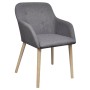 Sillas de comedor 4 uds tela gris claro y madera maciza roble de vidaXL, Sillas de comedor - Ref: Foro24-270572, Precio: 454,...