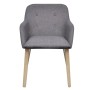 Sillas de comedor 4 uds tela gris claro y madera maciza roble de vidaXL, Sillas de comedor - Ref: Foro24-270572, Precio: 454,...