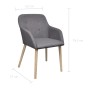 Sillas de comedor 4 uds tela gris claro y madera maciza roble de vidaXL, Sillas de comedor - Ref: Foro24-270572, Precio: 454,...