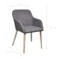 Sillas de comedor 4 uds tela gris claro y madera maciza roble de vidaXL, Sillas de comedor - Ref: Foro24-270572, Precio: 446,...