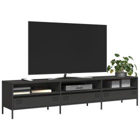 Mueble para TV acero laminado en frío negro 202x39x43,5 cm en Muebles TV | Comprar online en Foru.es
