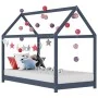 Estructura de cama infantil madera maciza pino gris 80x160 cm de vidaXL, Cunas y camas para niños - Ref: Foro24-283353, Preci...