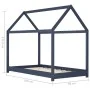 Estructura de cama infantil madera maciza pino gris 80x160 cm de vidaXL, Cunas y camas para niños - Ref: Foro24-283353, Preci...