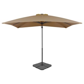 Sombrilla de jardín con base portátil gris topo de vidaXL, Sombrillas - Ref: Foro24-276330, Precio: 197,51 €, Descuento: %