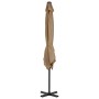 Sombrilla de jardín con base portátil gris topo de vidaXL, Sombrillas - Ref: Foro24-276330, Precio: 197,51 €, Descuento: %