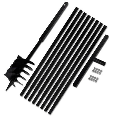 Earth Auger with 180 mm Handle and 9 m Steel Extension Tube by vidaXL, Helical augers - Ref: Foro24-270532, Price: 124,05 €, ...