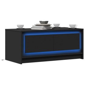 Mesa de centro con luces LED madera de ingeniería negra en Mesas de centro | Comprar online en Foru.es