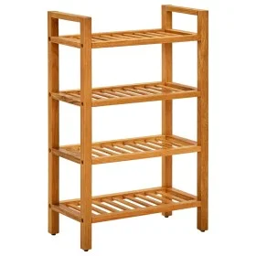 Zapatero con 4 estantes madera maciza de roble 50x27x80 cm de vidaXL, Zapateros y organizadores de calzado - Ref: Foro24-3317...