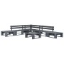 Set de muebles de palets para jardín 6 piezas madera gris de vidaXL, Conjuntos de jardín - Ref: Foro24-276318, Precio: 338,91...