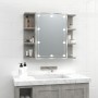 Mueble con espejo y luces LED gris hormigón 70x16,5x60 cm de vidaXL, Tocadores de baño - Ref: Foro24-808877, Precio: 70,68 €,...