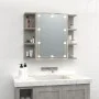 Mueble con espejo y luces LED gris hormigón 70x16,5x60 cm de vidaXL, Tocadores de baño - Ref: Foro24-808877, Precio: 69,31 €,...