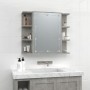 Mueble con espejo y luces LED gris hormigón 70x16,5x60 cm de vidaXL, Tocadores de baño - Ref: Foro24-808877, Precio: 70,68 €,...