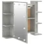 Mueble con espejo y luces LED gris hormigón 70x16,5x60 cm de vidaXL, Tocadores de baño - Ref: Foro24-808877, Precio: 69,31 €,...
