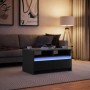 Mesa de centro con luces LED madera de ingeniería negra en Mesas de centro | Comprar online en Foru.es