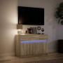 Mueble de TV LED madera de ingeniería roble Sonoma 91x34x61 cm en Muebles TV | Comprar online en Foru.es