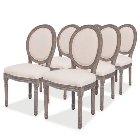 Sillas de comedor 6 unidades tela color crema de vidaXL, Sillas de comedor - Ref: Foro24-274620, Precio: 744,22 €, Descuento: %