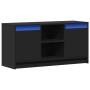 Mueble de TV con LED madera de ingeniería negro 100x34x50 cm en Muebles TV | Comprar online en Foru.es