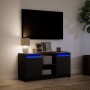 Mueble de TV con LED madera de ingeniería negro 100x34x50 cm en Muebles TV | Comprar online en Foru.es