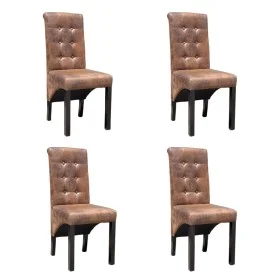 Sillas de comedor 4 unidades cuero sintético marrón de vidaXL, Sillas de comedor - Ref: Foro24-270553, Precio: 430,77 €, Desc...