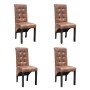 Sillas de comedor 4 unidades cuero sintético marrón de vidaXL, Sillas de comedor - Ref: Foro24-270553, Precio: 439,22 €, Desc...