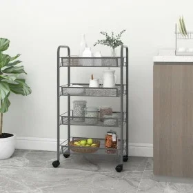 Carrito de cocina 4 niveles hierro gris 46x26x85 cm de vidaXL, Carros de cocina y comedor - Ref: Foro24-336327, Precio: 46,16...