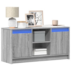 Mueble de TV con LED madera ingeniería gris Sonoma 100x34x50 cm en Muebles TV | Comprar online en Foru.es