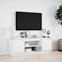 Mueble de TV con LED madera de ingeniería blanco 139,5x34x50 cm en Muebles TV | Comprar online en Foru.es