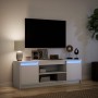 Mueble de TV con LED madera de ingeniería blanco 139,5x34x50 cm en Muebles TV | Comprar online en Foru.es