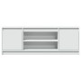 Mueble de TV con LED madera de ingeniería blanco 139,5x34x50 cm en Muebles TV | Comprar online en Foru.es
