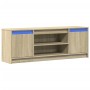 Mueble de TV LED madera ingeniería roble Sonoma 139,5x34x50 cm en Muebles TV | Comprar online en Foru.es