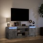 Mueble de TV LED madera ingeniería gris hormigón 139,5x34x50 cm en Muebles TV | Comprar online en Foru.es