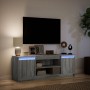 Mueble de TV LED madera ingeniería gris Sonoma 139,5x34x50 cm en Muebles TV | Comprar online en Foru.es