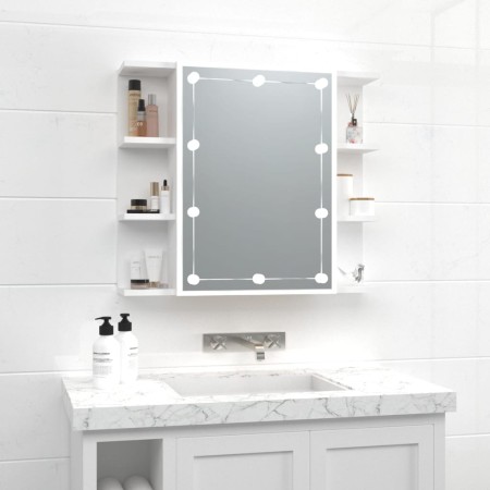 Mueble con espejo y luces LED blanco 70x16,5x60 cm de vidaXL, Tocadores de baño - Ref: Foro24-808873, Precio: 67,19 €, Descue...
