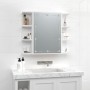 Mueble con espejo y luces LED blanco 70x16,5x60 cm de vidaXL, Tocadores de baño - Ref: Foro24-808873, Precio: 67,19 €, Descue...
