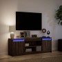 Mueble de TV LED madera ingeniería marrón roble 139,5x34x50 cm en Muebles TV | Comprar online en Foru.es