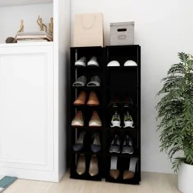 Muebles zapateros 2 uds negro 27,5x27x102 cm de vidaXL, Zapateros y organizadores de calzado - Ref: Foro24-808488, Precio: 60...